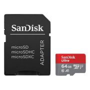 Карта пам'яті microSDXC (UHS-1) SanDisk Ultra 64Gb class 10 A1 (140Mb/s) (adapter SD)