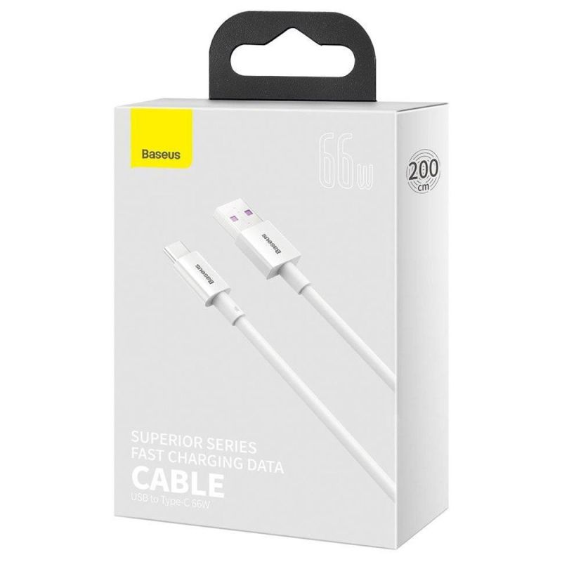 Кабель Baseus Superior Series Fast Charging Data Cable USB to Type-C 66W 2m White