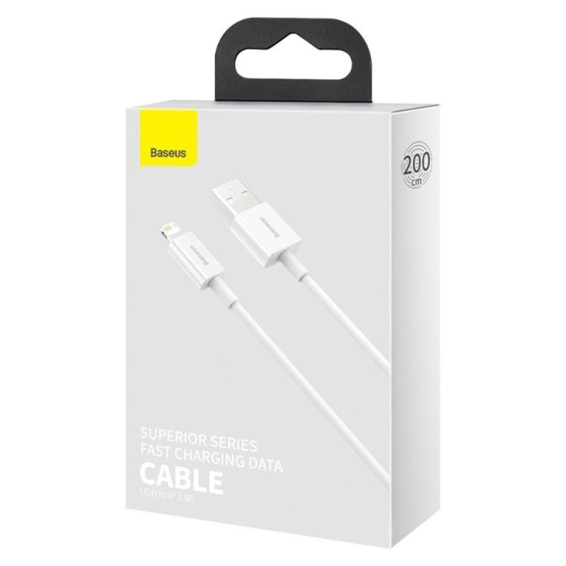 Кабель Baseus Superior Series Fast Charging Data Cable USB to iP 2.4A 2m White
