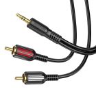 Аудіокабель BOROFONE BL11 3.5mm male to double lotus RCA, PVC, 1,5m, Black
