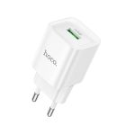 Мережевий зарядний пристрій HOCO C145A Charm single port QC3.0 charger (EU) White