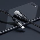 Кабель HOCO X50 USB to Micro 2.4A, 1m, nylon, aluminum connectors, Black