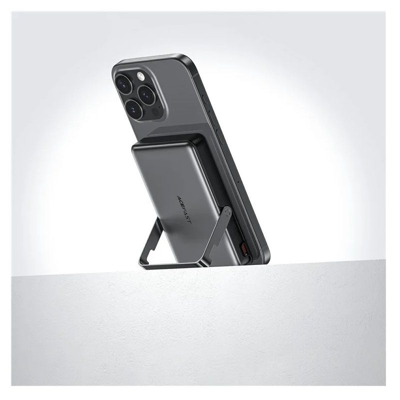 Зовнішній акумулятор ACEFAST M17 PD20W/22.5W magnetic fast charging power bank with built-in stand 10000mAh Black