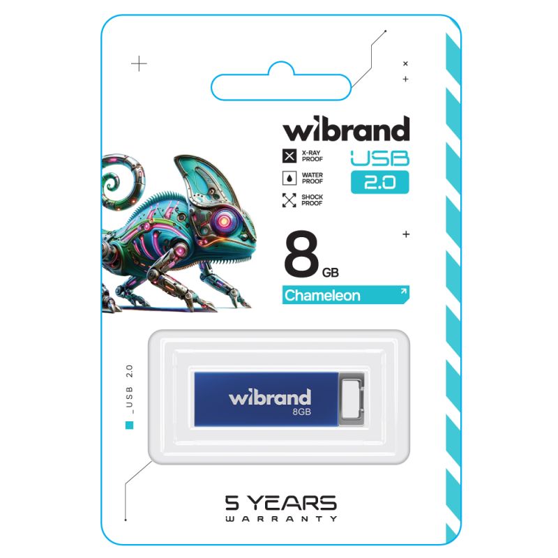 Флеш-накопичувач Wibrand USB 2.0 Chameleon 8Gb Blue