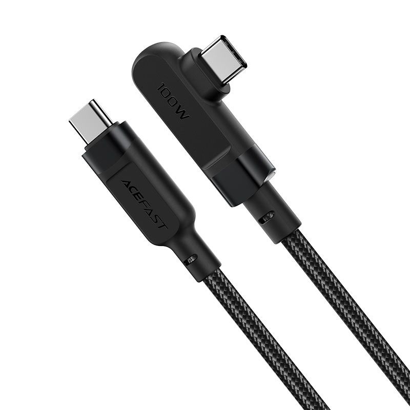 Кабель ACEFAST C5-03 USB-C to USB-C 100W right angled aluminum alloy 2m Black