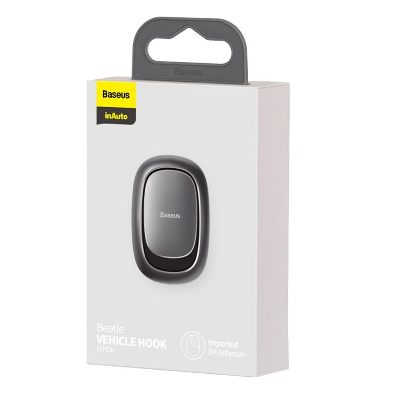 Гачки-тримачі Baseus Beetle Vehicle Hook Dark Grey