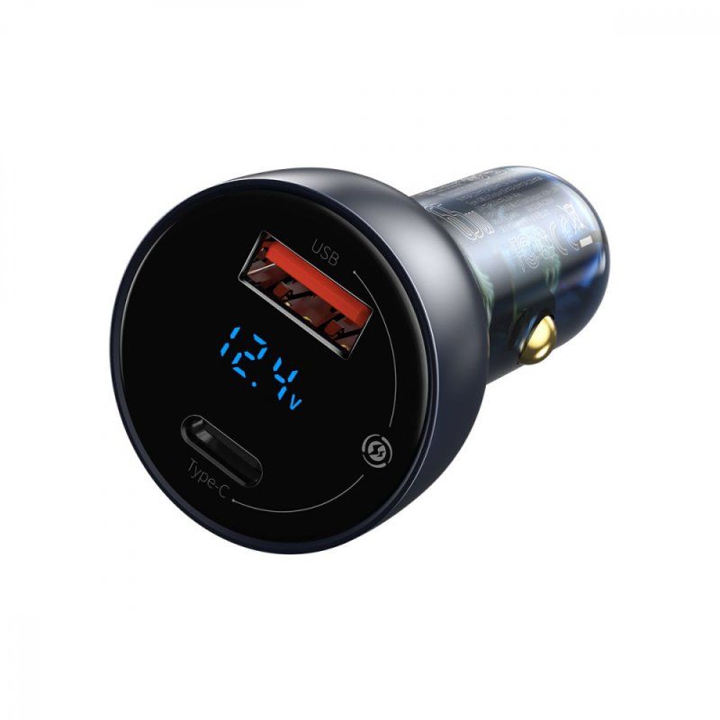Автомобільний зарядний пристрій Baseus Particular Digital Display QC+PPS Dual Quick Charger Car Charger 65W Dark Gray