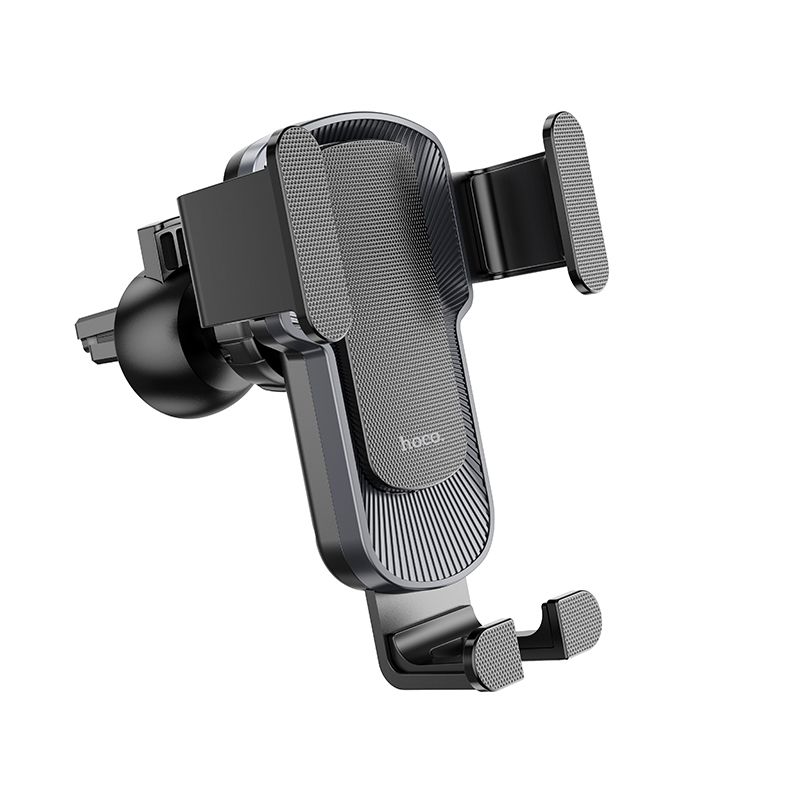 Автотримач для телефона HOCO CA103 vertical and horizontal air outlet gravity car holder Black Metal Gray