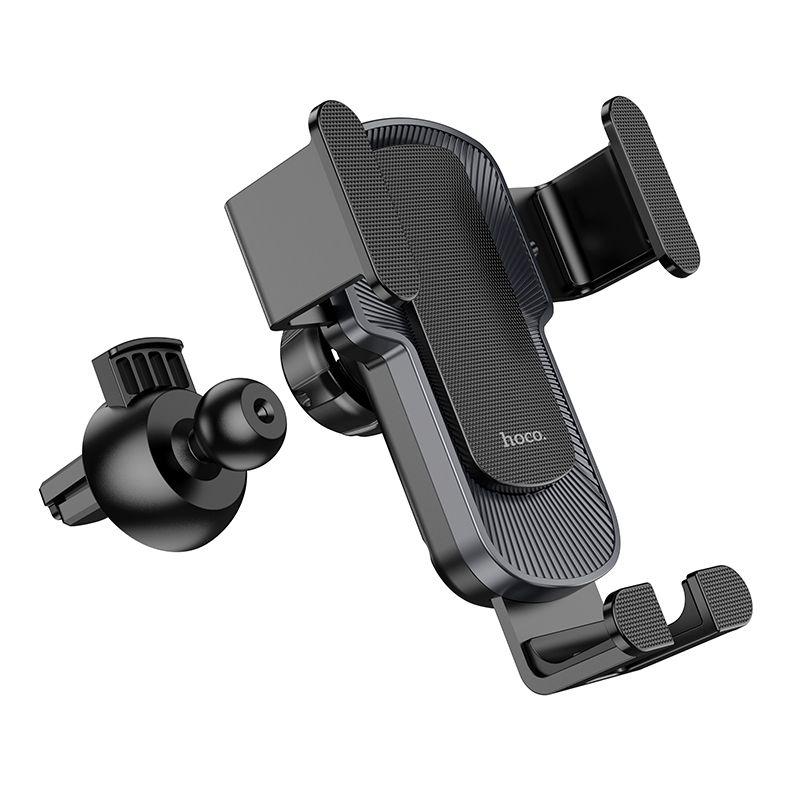 Автотримач для телефона HOCO CA103 vertical and horizontal air outlet gravity car holder Black Metal Gray