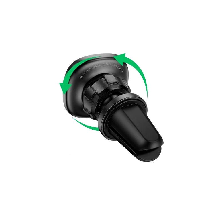 Автотримач для телефона HOCO H72 Crown magnetic car holder (air outlet) Black Metal Gray