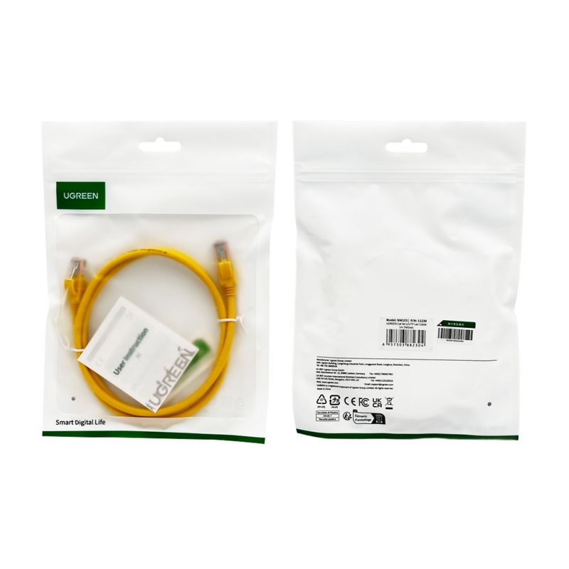 Мережевий кабель UGREEN Cat 5e U/UTP Lan Cable 1m (Yellow)