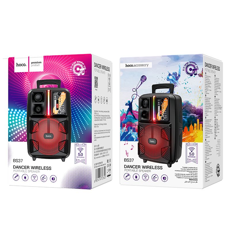 Портативна колонка HOCO BS37 Dancer outdoor wireless speaker Black