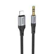 Аудiокабель HOCO UPA26 iP to 3.5mm male, nylon braid, 1m, Black