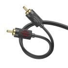 Аудiокабель HOCO UPA28 3.5mm male to double lotus RCA, 1,5m, Black