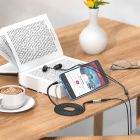 Аудiокабель HOCO UPA20 3.5 audio extension cable male to female (L=2M) Metal Gray