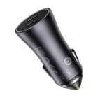 Автомобільний зарядний пристрій Baseus Golden Contactor Pro Dual Fast Charger Car Charger C+C 40W Dark Gray