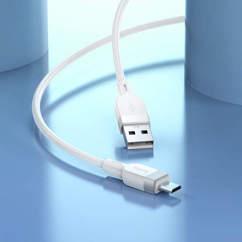 Кабель HOCO X109 Energy silicone charging data cable Micro(L=1M) White