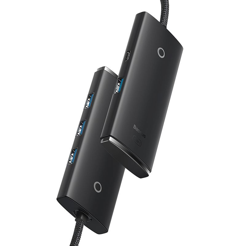 USB-хаб Baseus Lite Series 4-Port Type-C HUB Adapter (Type-C to USB 3.0*4) 25cm Black