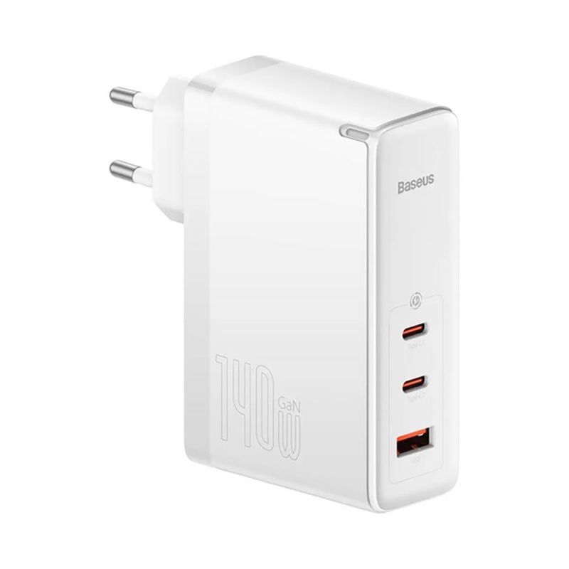 Мережевий зарядний пристрій з кабелем Baseus GaN5 Pro Fast Charger 2C+U 140W EU White (Superior Series Charging Data Cable Type-C 240W