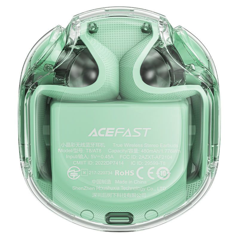 Бездротові навушники ACEFAST T8 Crystal color (2) bluetooth earbuds Mint Green