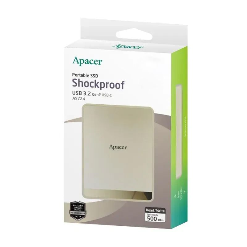 Портативний SSD Apacer AS724 1TB USB 3.2 Gen.2 Type-C Read/Write 500MB/s Cream