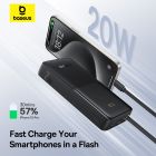 Зовнішній акумулятор Baseus Bipow 2 Digital Display Power Bank With Built-in USB-C Cable 20000mah 20W Cluster Black