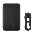 Зовнішній акумулятор Baseus Magnetic Mini Air Wireless Fast Charge Power Bank 6000mAh 20W Cluster Black（With Simple Series Charging Cable Type-C to