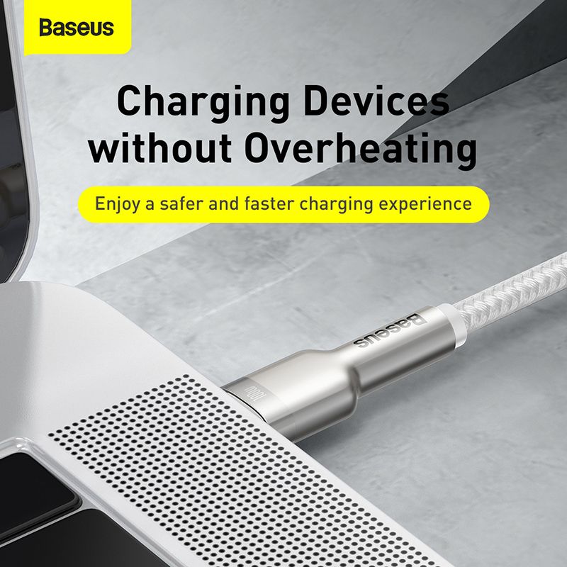 Кабель Baseus Cafule Series Metal Data Cable Type-C to Type-C 100W 1m White