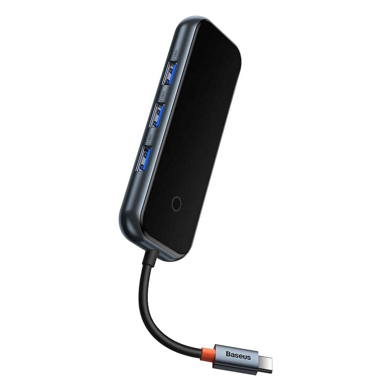 USB-хаб Baseus AcmeJoy 4-Port Type-C HUB Adapter（Type-C to USB3.0*3+Type-C PD&amp;Data *1）Dark Gray