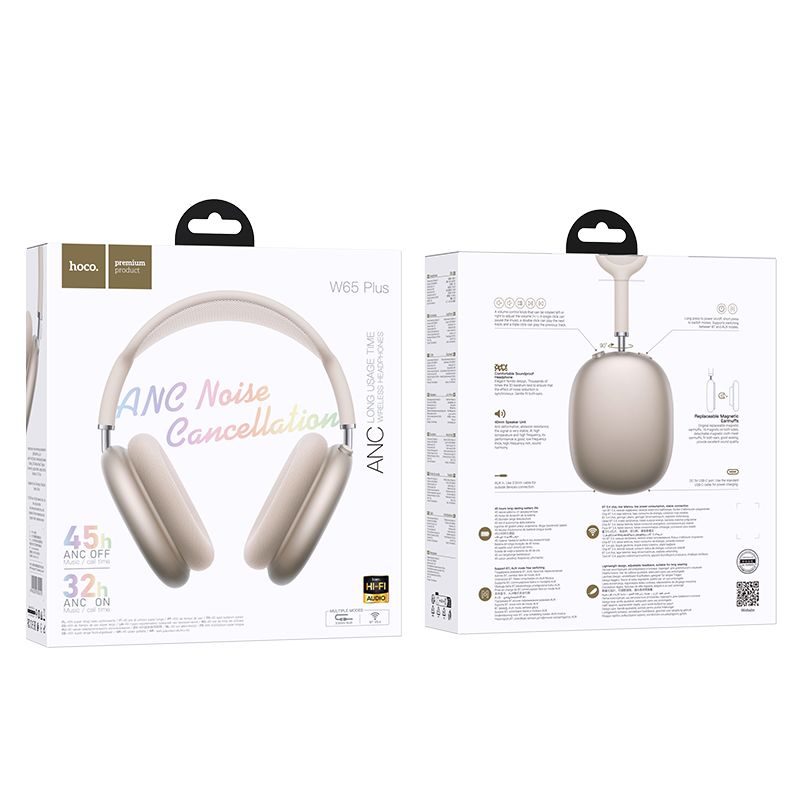 Бездротові накладні навушники HOCO W65 Plus Happy ANC BT headphones Star Color
