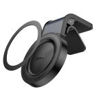 Автотримач для телефона HOCO H59 Show ring magnetic car holder (L air outlet) Black Metal Gray