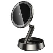 Автотримач для телефона HOCO H83 Metal ring magnetic car holder(center console) metal grey