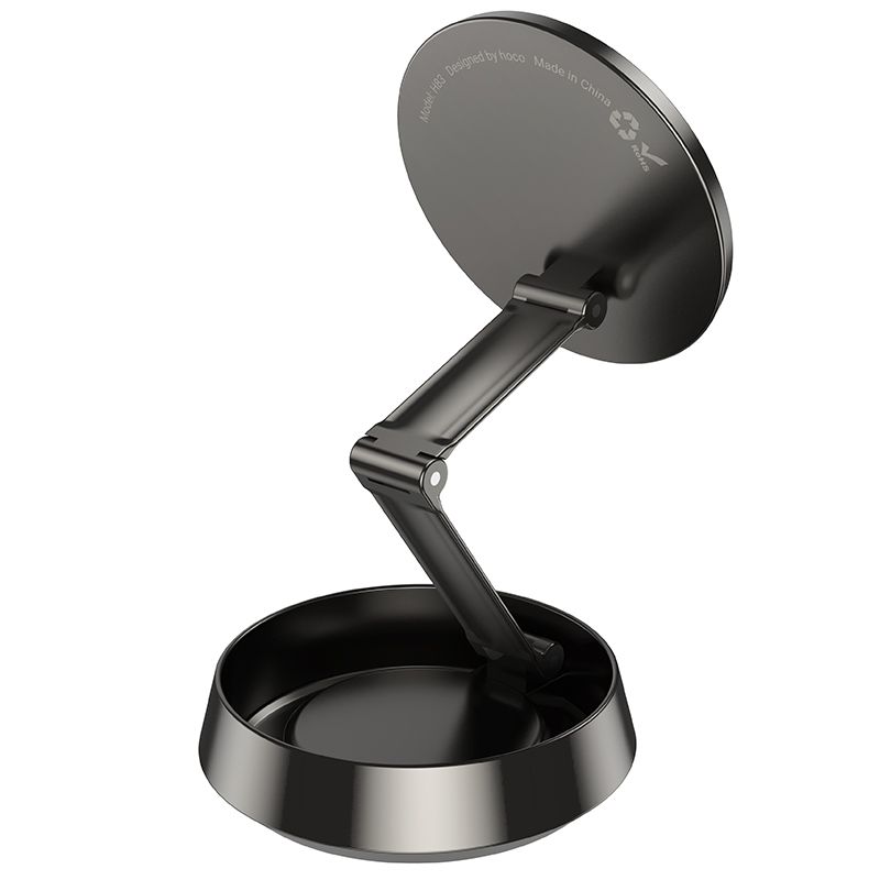 Автотримач для телефона HOCO H83 Metal ring magnetic car holder(center console) metal grey