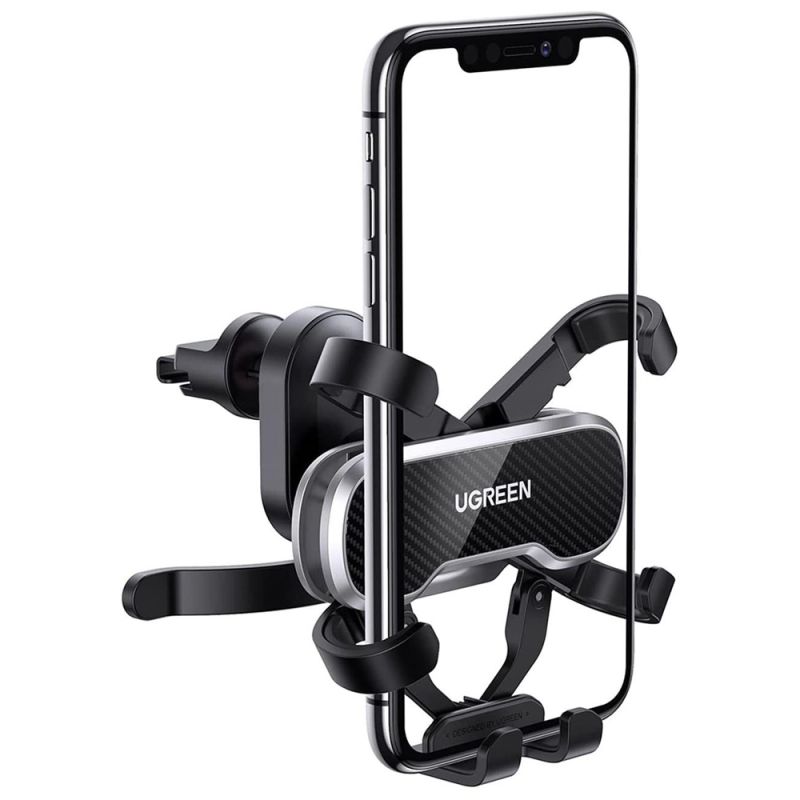 Автотримач для телефона UGREEN LP228 Gravity Drive Air Vent Car Mount Phone Holder With Arc-Shaped mounting clip Black
