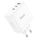 Мережевий зарядний пристрій HOCO N30 Glory PD65W three-port(2C1A) fast charger White