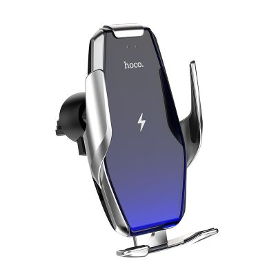 Автотримач для телефона з БЗП HOCO S14 Surpass automatic induction wireless charging car holder Silver