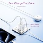 Мережевий зарядний пристрій Vention 2-Port USB (C + A) GaN Charger (30W/30W) EU-Plug White