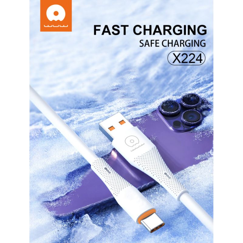 Кабель WUW-X224/TPC USB Type-C 2,4А white