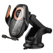 Автотримач для телефона з БЗП HOCO HOCO HW34 Blue whale 3-axis linkage wireless fast charging car holder(center console)