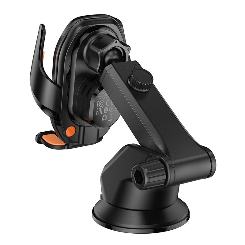 Автотримач для телефона з БЗП HOCO HOCO HW34 Blue whale 3-axis linkage wireless fast charging car holder(center console)