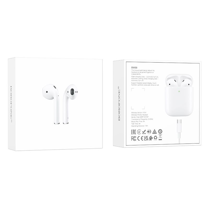 Бездротові навушники BOROFONE BW89 True wireless stereo headset White