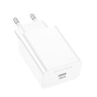 Мережевий зарядний пристрій BOROFONE BA21A Pro Long journey single port PD20W charger White