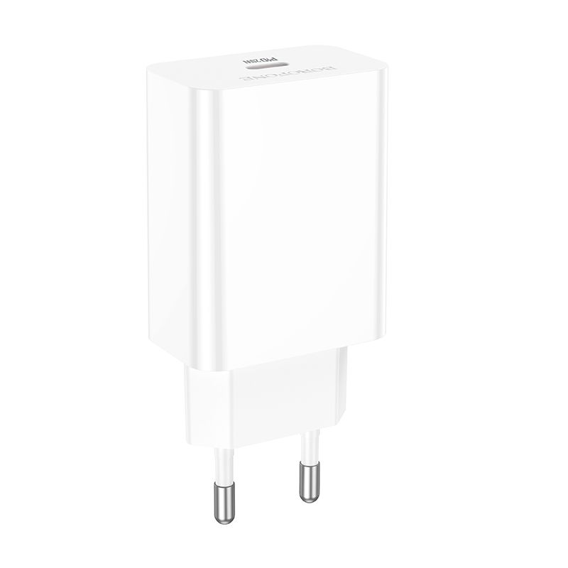 Мережевий зарядний пристрій BOROFONE BA21A Pro Long journey single port PD20W charger White
