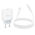 Мережевий зарядний пристрій з кабелем BOROFONE BA99A Breeze single port PD20W charger set(C to iP) White