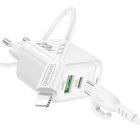 Мережевий зарядний пристрій з кабелем BOROFONE BAS44A Potential PD20W+QC3.0 charger set(C to C) White