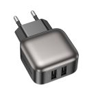 Мережевий зарядний пристрій BOROFONE BAS51A Absolute dual-port charger Black