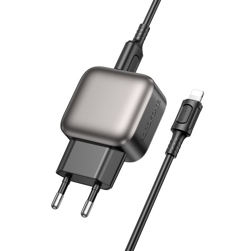 Мережевий зарядний пристрій BOROFONE BAS51A Absolute dual-port charger set(iP) Black