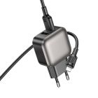 Мережевий зарядний пристрій BOROFONE BAS51A Absolute dual-port charger set(iP) Black