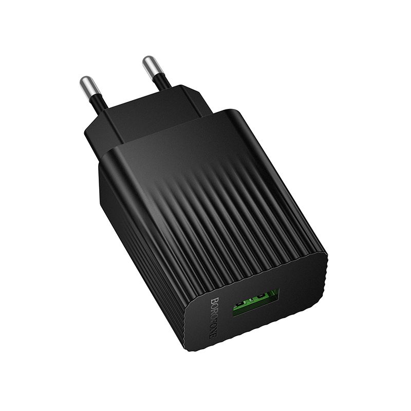 Мережевий зарядний пристрій BOROFONE BAS72A Source single port QC3.0 charger Black
