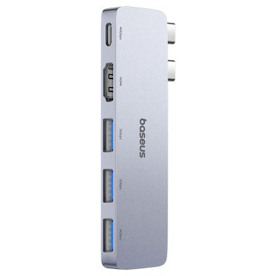 USB-хаб Baseus UltraJoy Series 5-Port HUB Space Grey (USB-C*2 to USB-C 40Gbps*1+HDMI 4K@30Hz*1+USB3.0*3）
